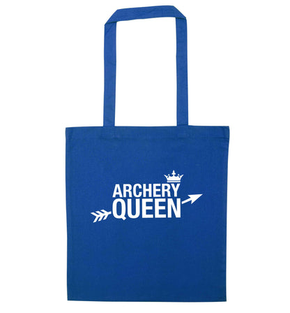 Archery queen blue tote bag