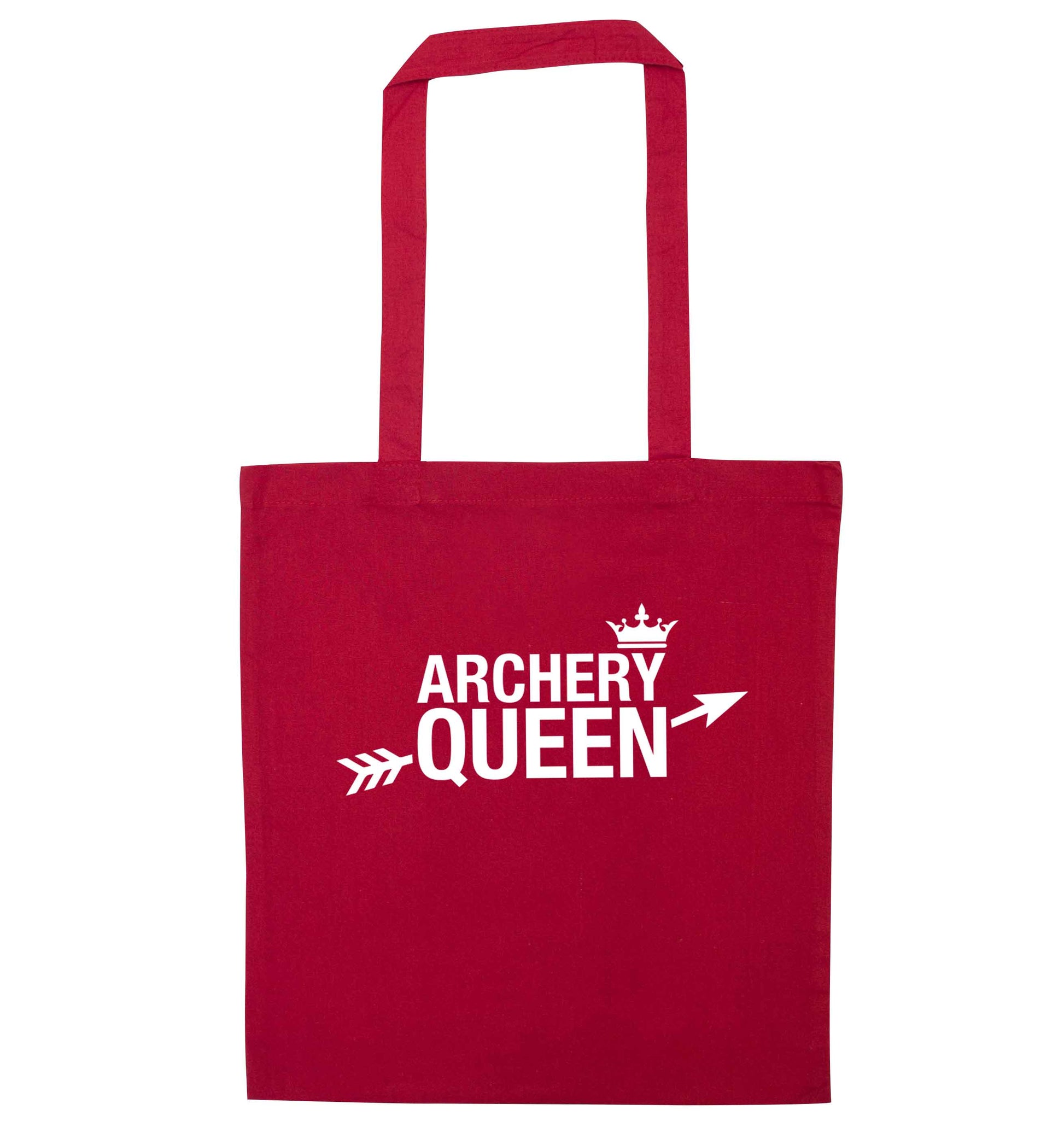 Archery queen red tote bag