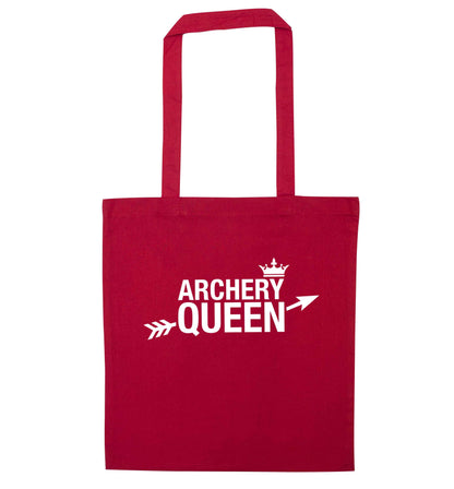 Archery queen red tote bag