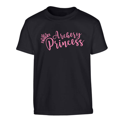 Archery princess Children's black Tshirt 12-13 Years