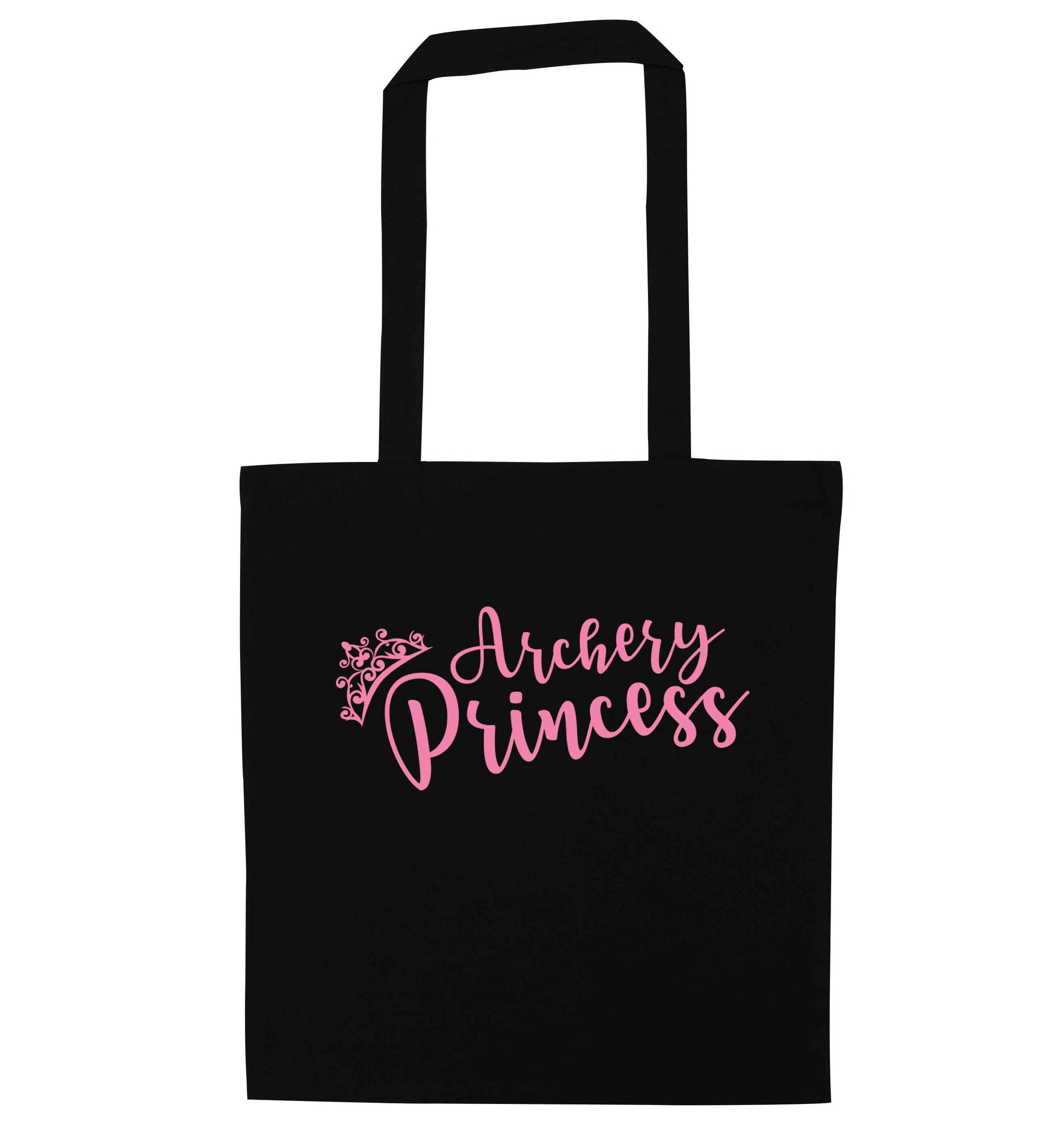 Archery princess black tote bag