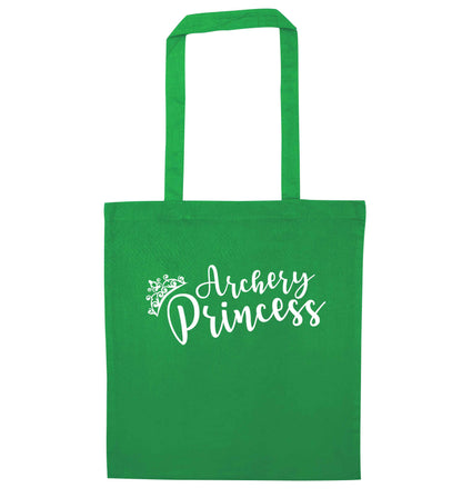 Archery princess green tote bag