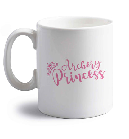 Archery princess right handed white ceramic mug 