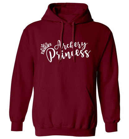 Archery princess adults unisex maroon hoodie 2XL