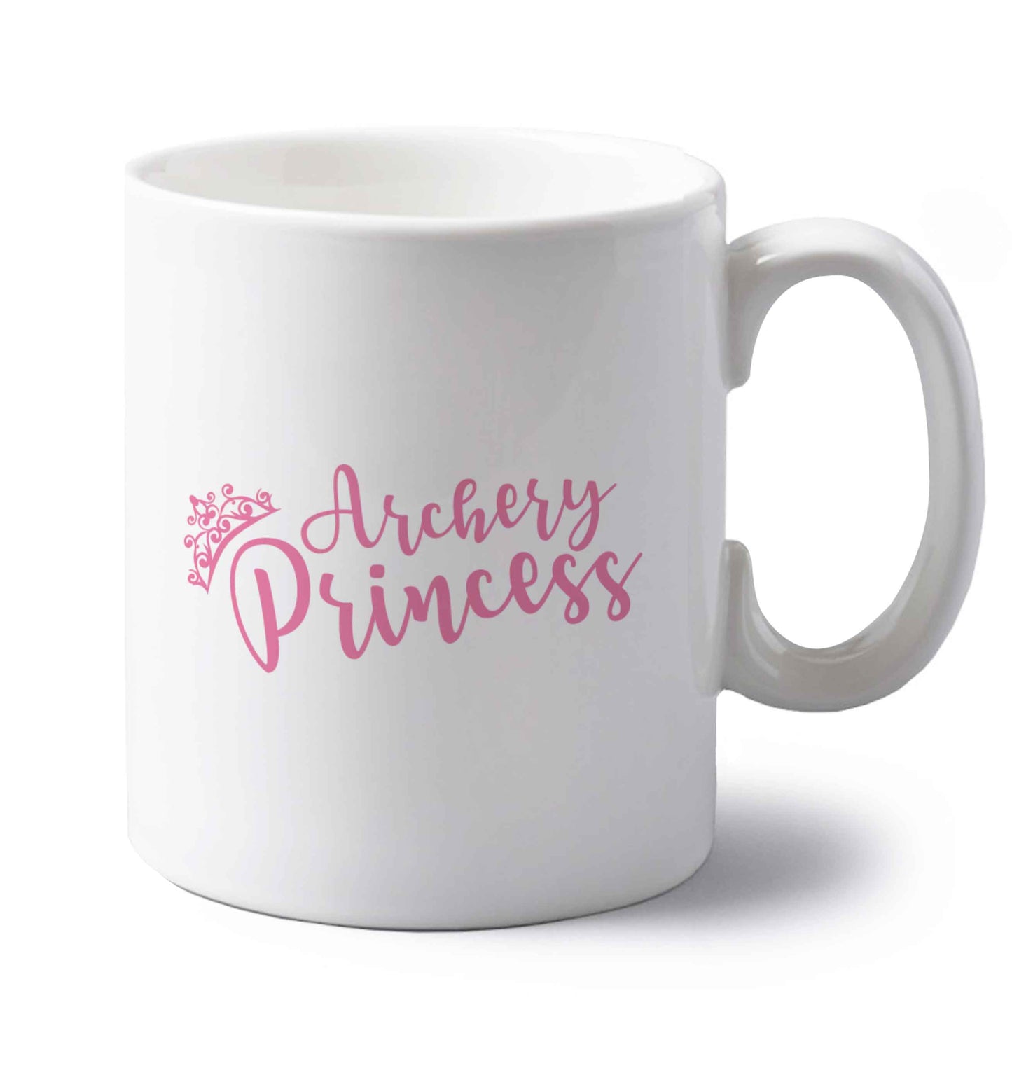 Archery princess left handed white ceramic mug 