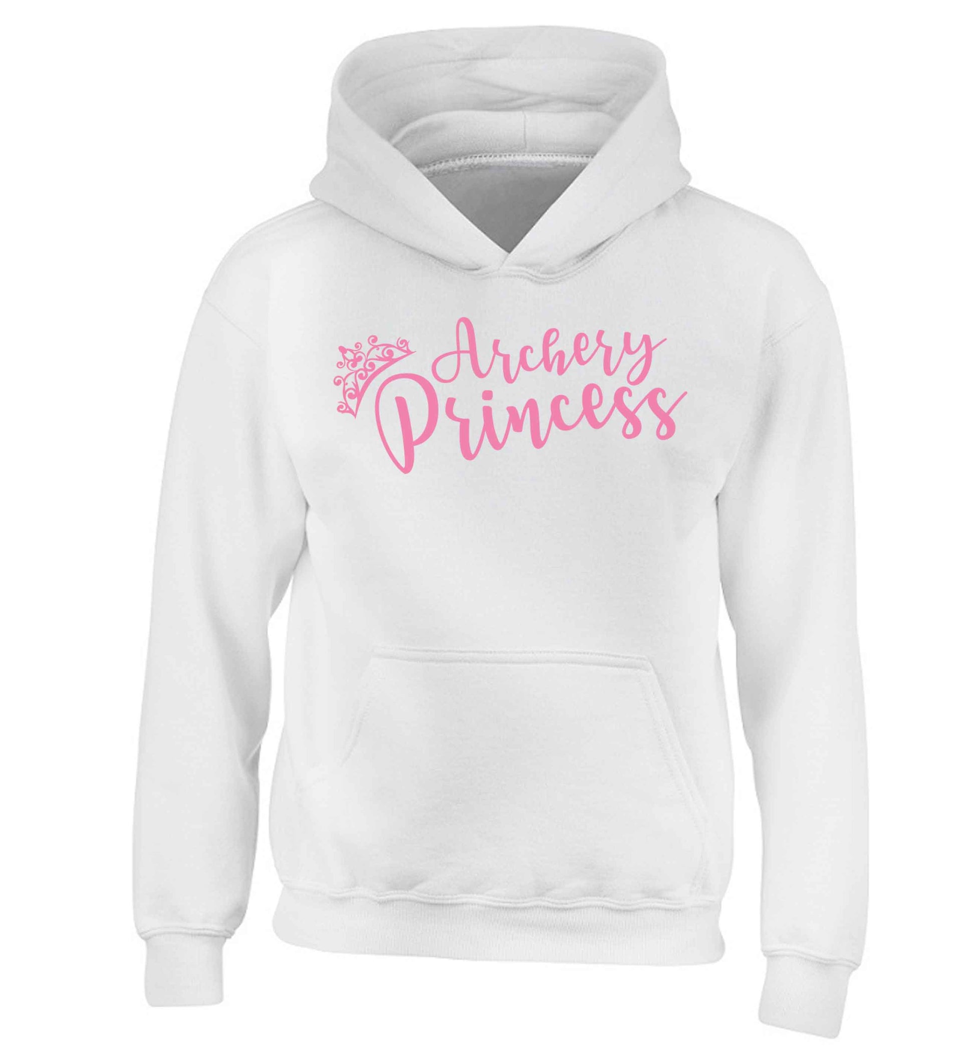 Archery princess children's white hoodie 12-13 Years