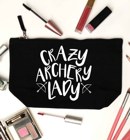 Crazy archery lady black makeup bag