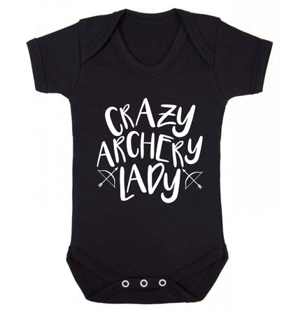 Crazy archery lady Baby Vest black 18-24 months