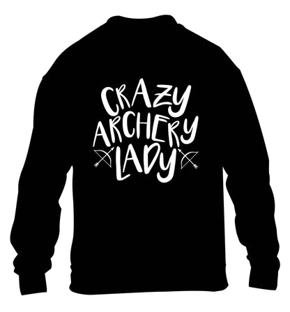 Crazy archery lady children's black sweater 12-13 Years