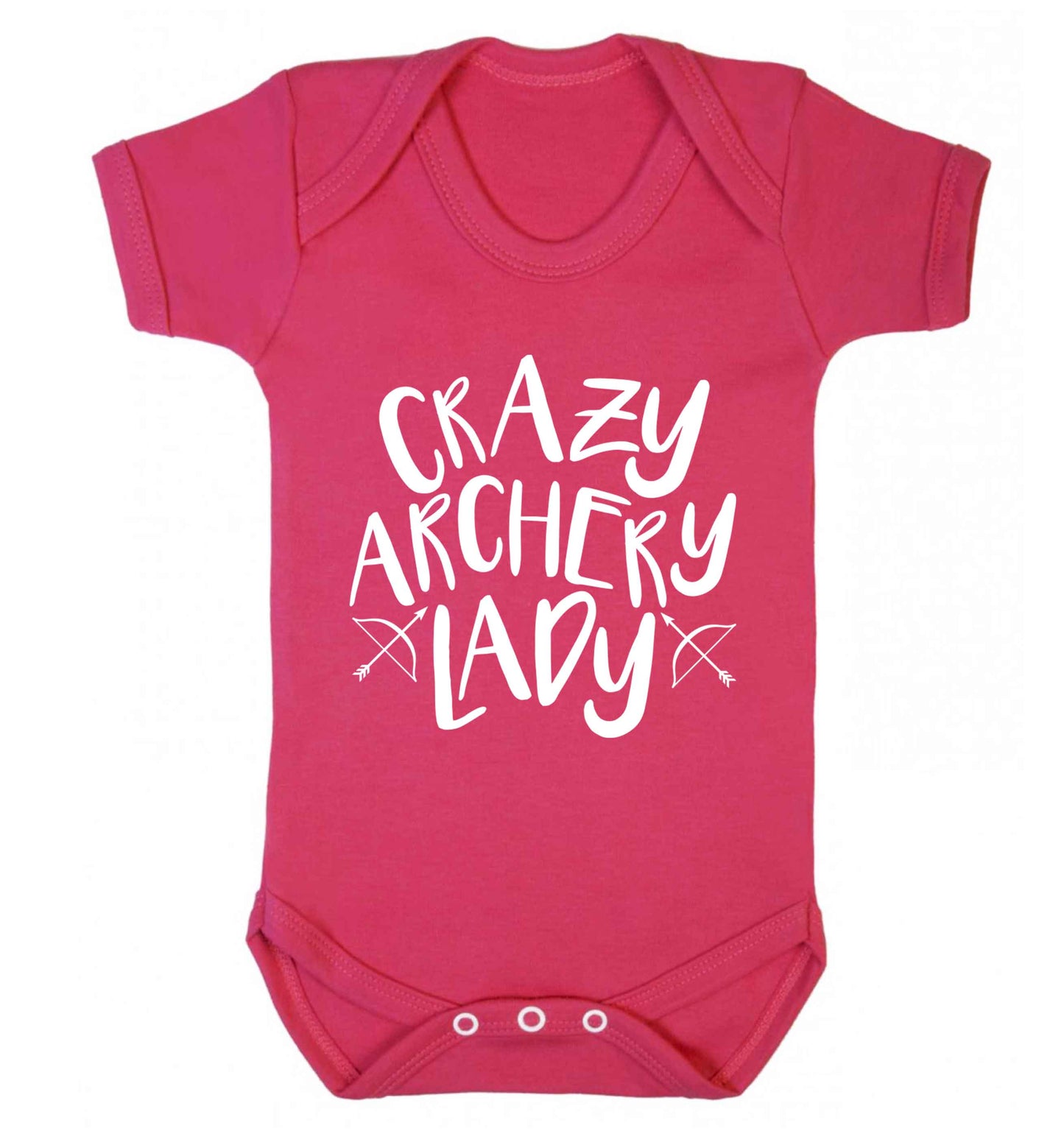 Crazy archery lady Baby Vest dark pink 18-24 months