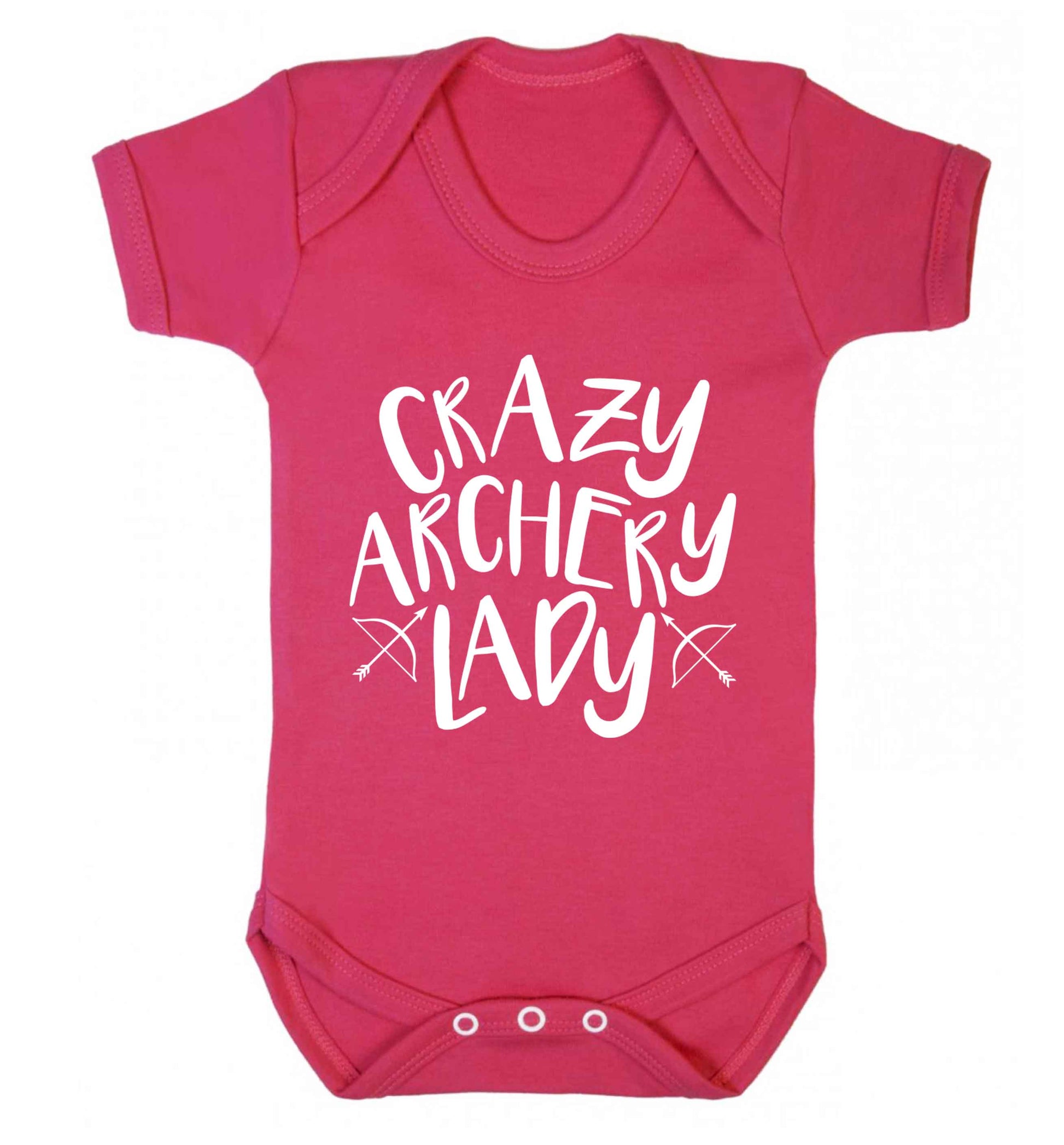 Crazy archery lady Baby Vest dark pink 18-24 months