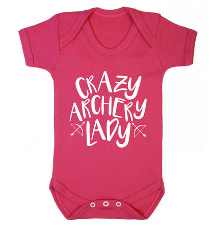 Crazy archery lady Baby Vest dark pink 18-24 months