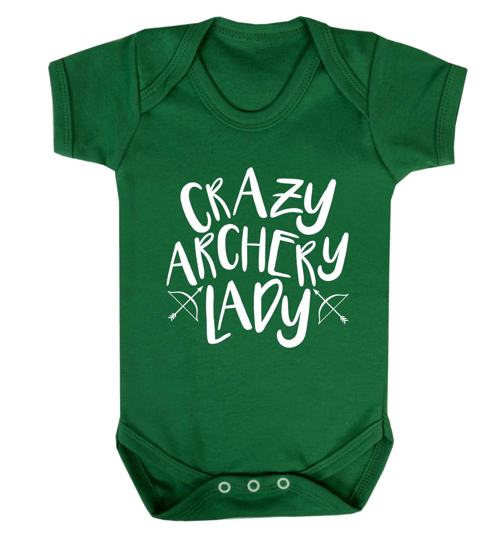 Crazy archery lady Baby Vest green 18-24 months