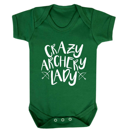 Crazy archery lady Baby Vest green 18-24 months