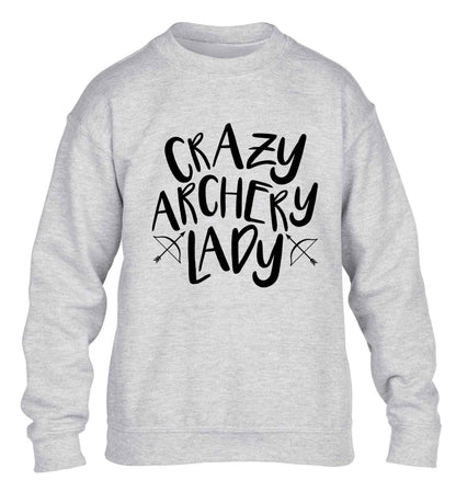 Crazy archery lady children's grey sweater 12-13 Years