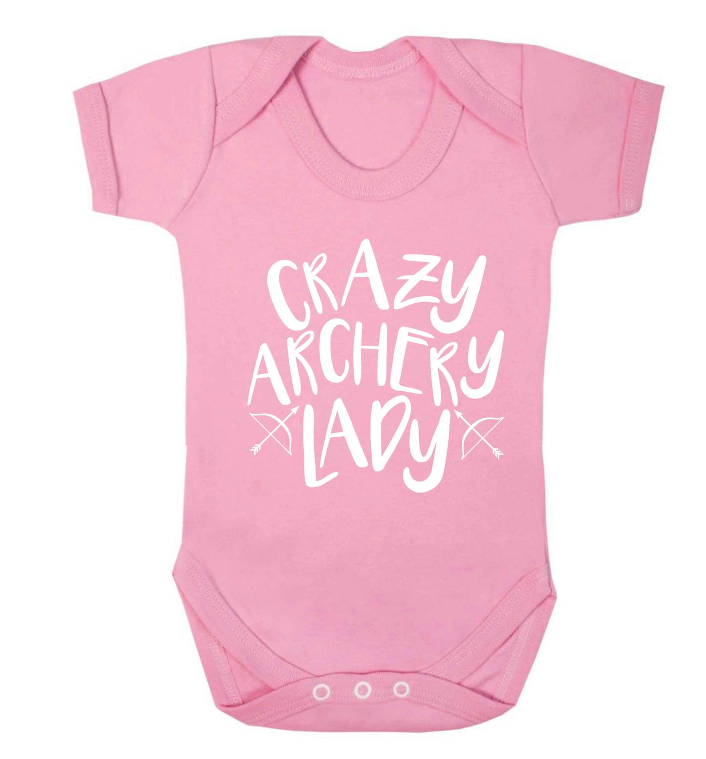 Crazy archery lady Baby Vest pale pink 18-24 months