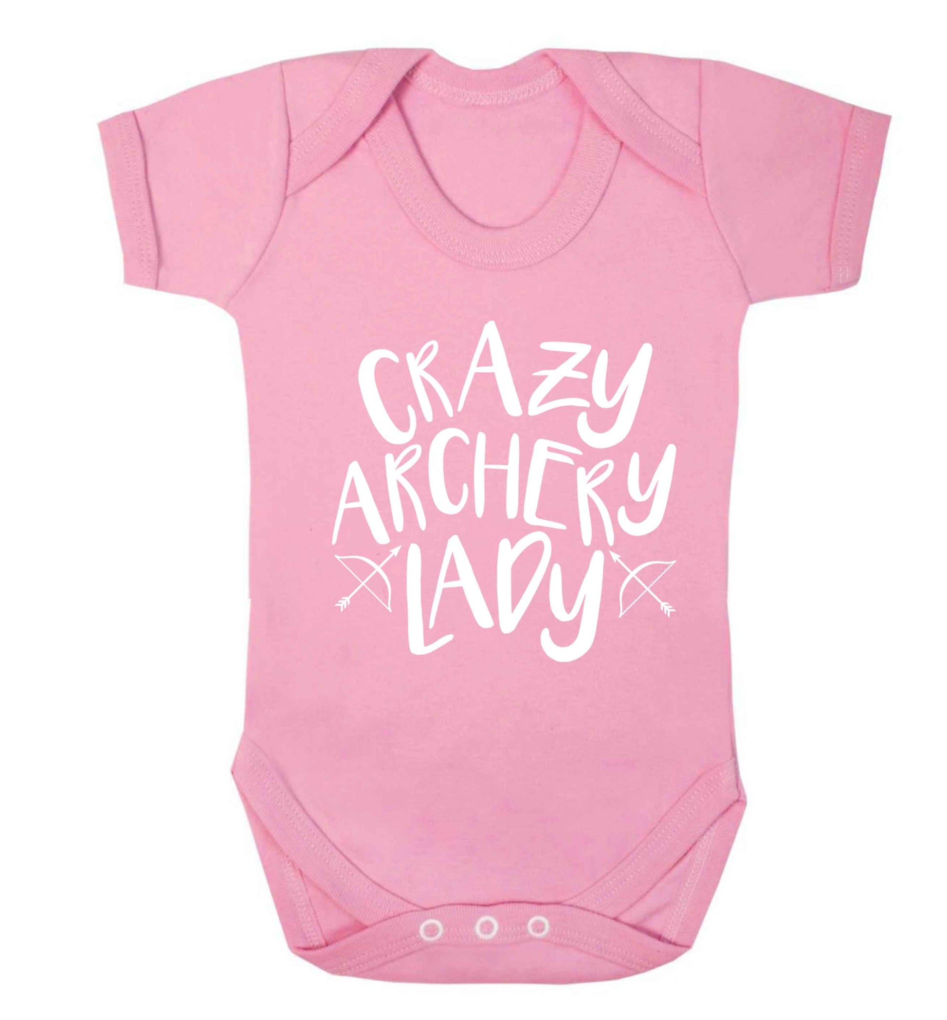 Crazy archery lady Baby Vest pale pink 18-24 months