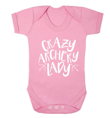 Crazy archery lady Baby Vest pale pink 18-24 months
