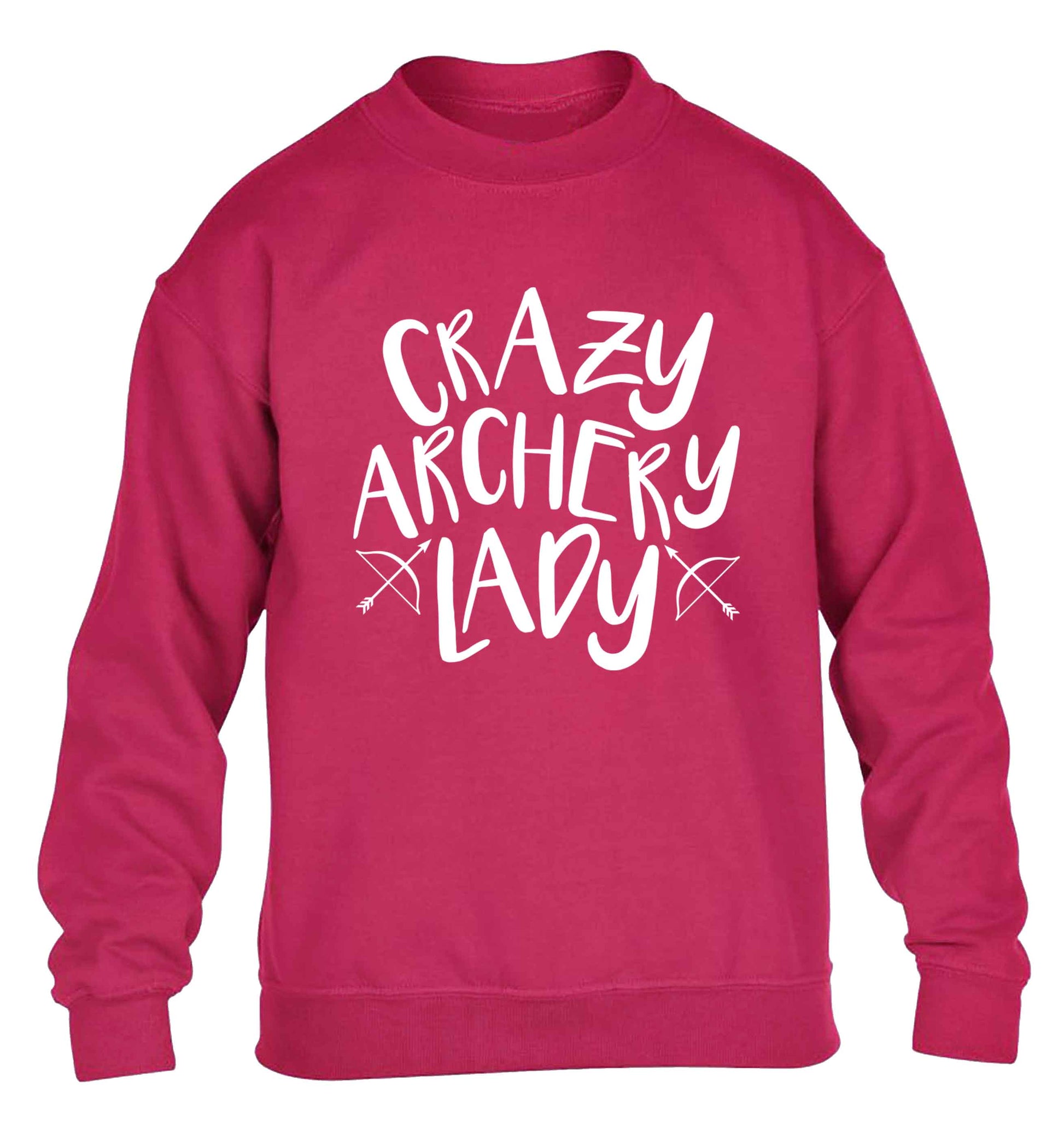 Crazy archery lady children's pink sweater 12-13 Years