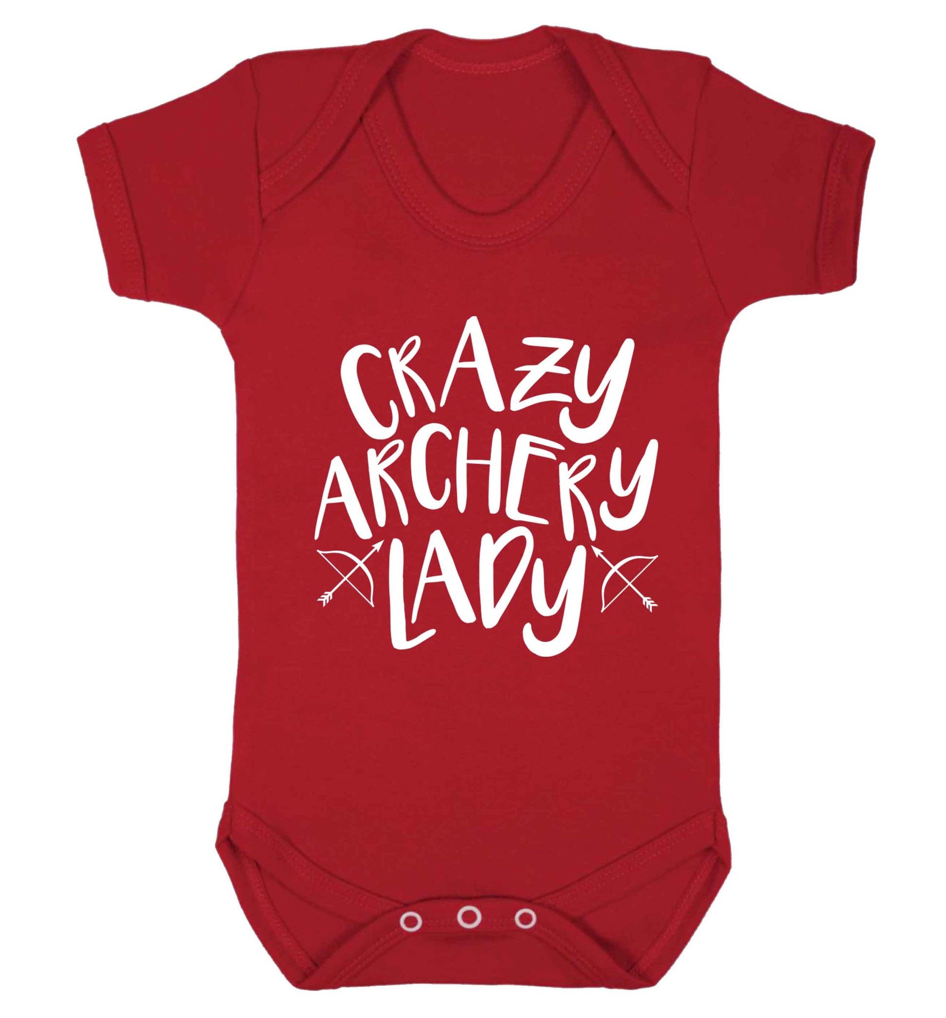 Crazy archery lady Baby Vest red 18-24 months