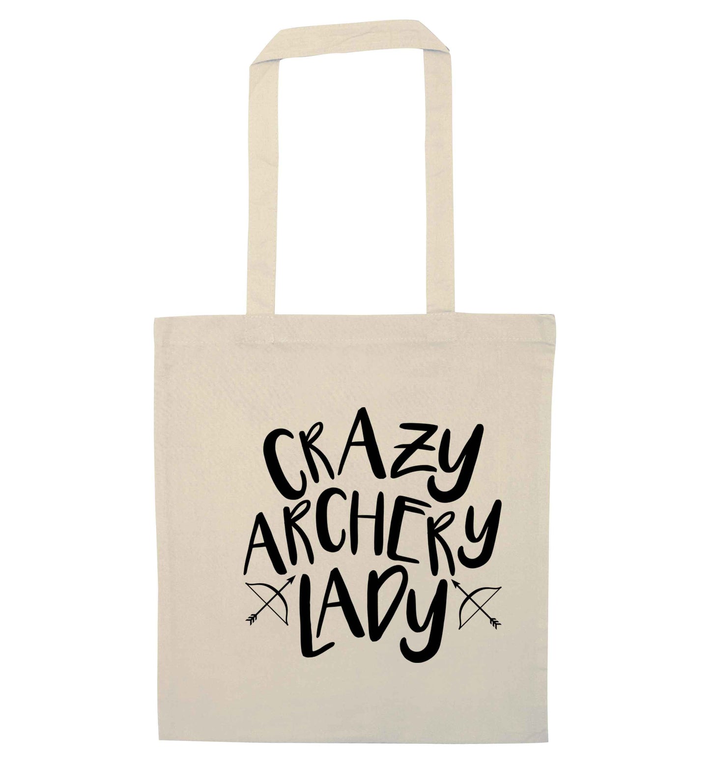 Crazy archery lady natural tote bag