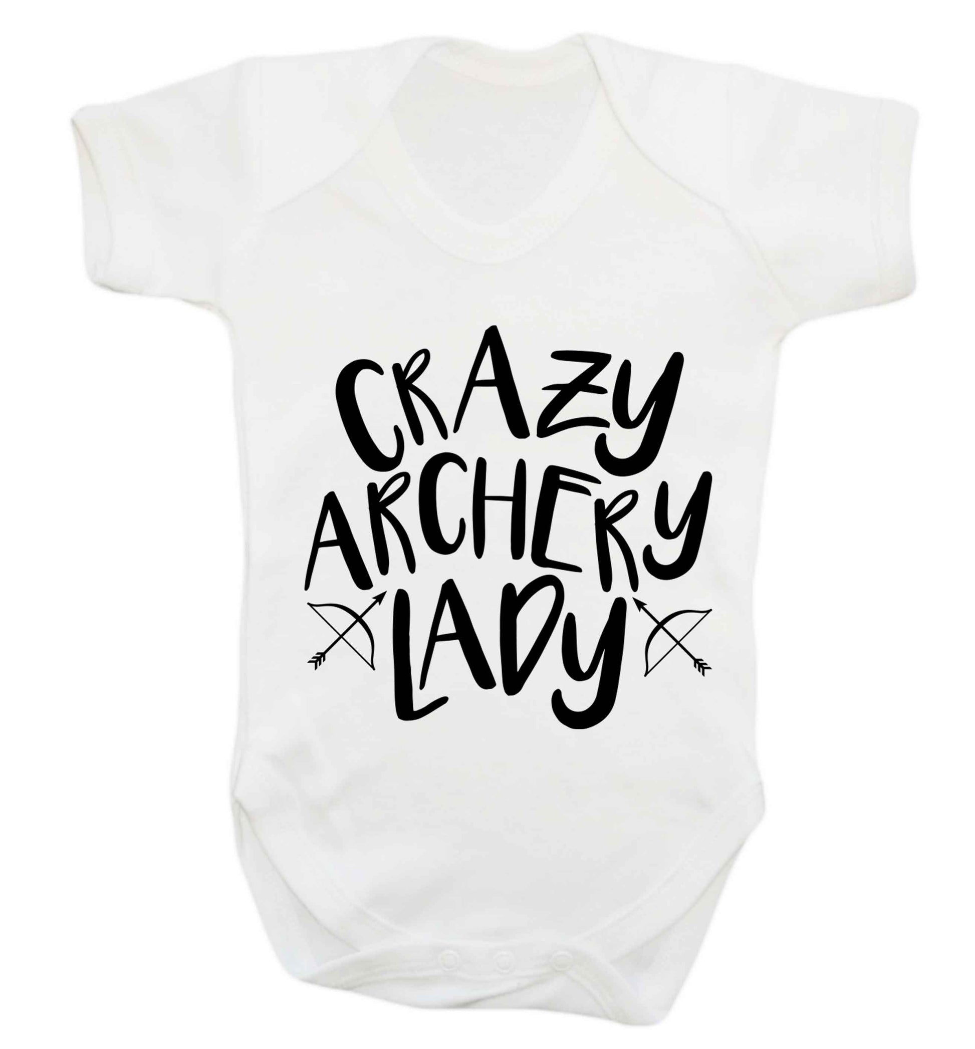 Crazy archery lady Baby Vest white 18-24 months