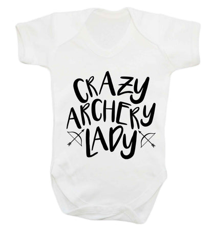 Crazy archery lady Baby Vest white 18-24 months
