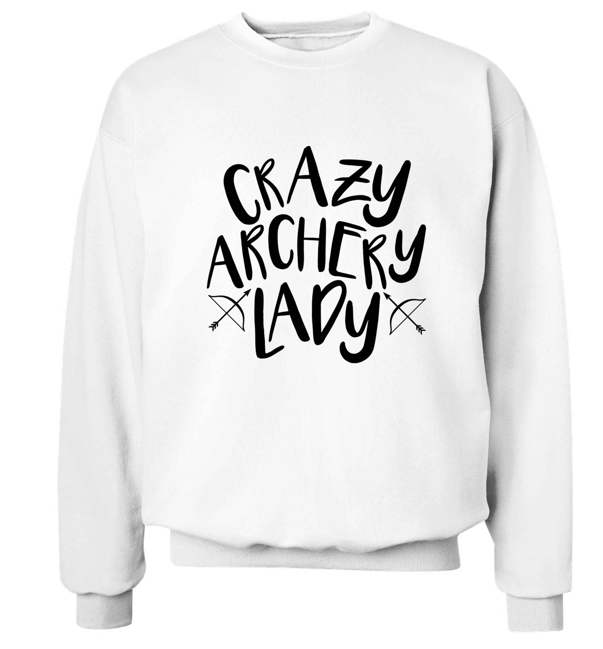 Crazy archery lady Adult's unisex white Sweater 2XL