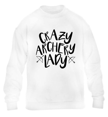 Crazy archery lady children's white sweater 12-13 Years