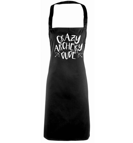 Crazy archery dude black apron