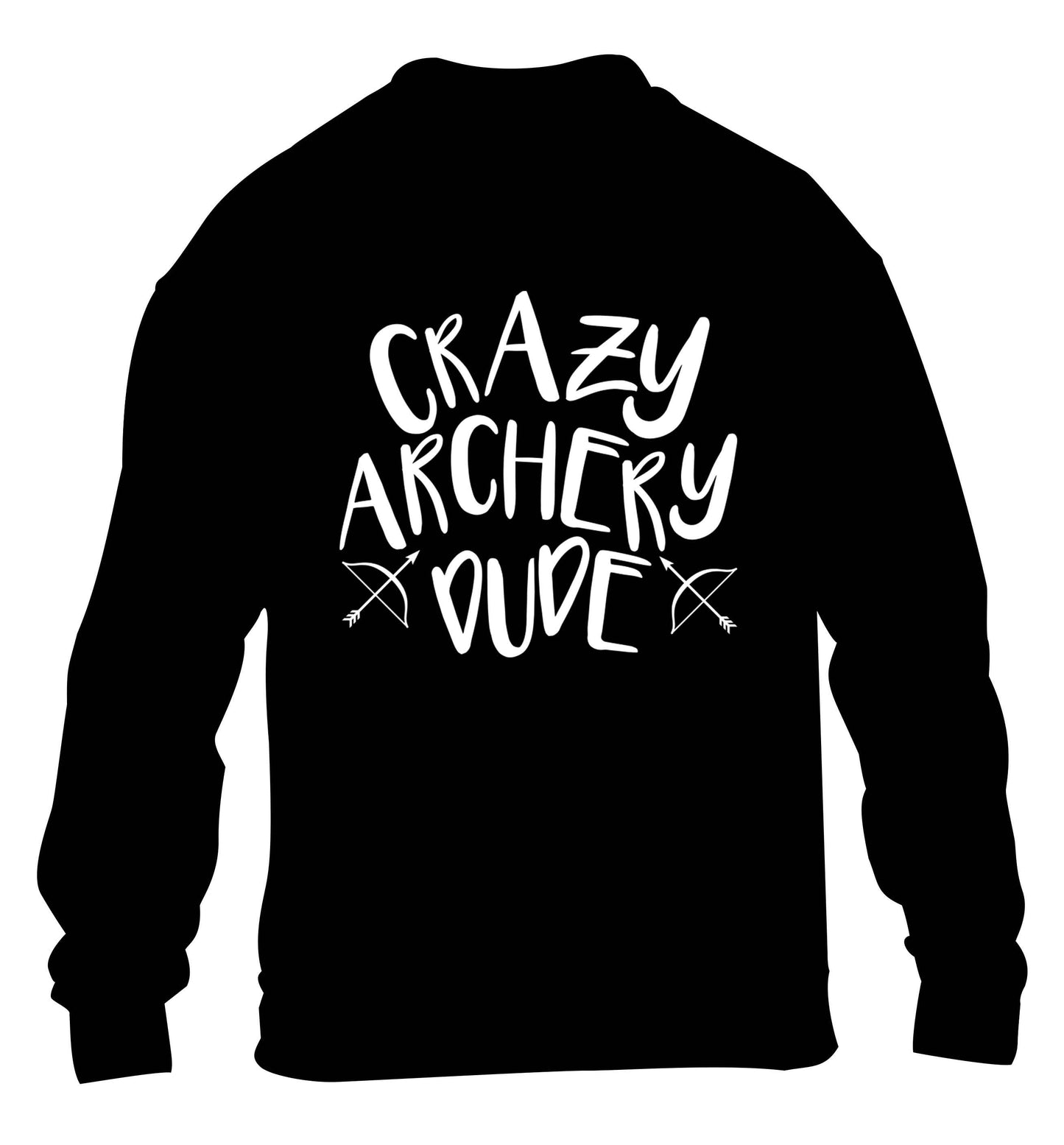 Crazy archery dude children's black sweater 12-13 Years