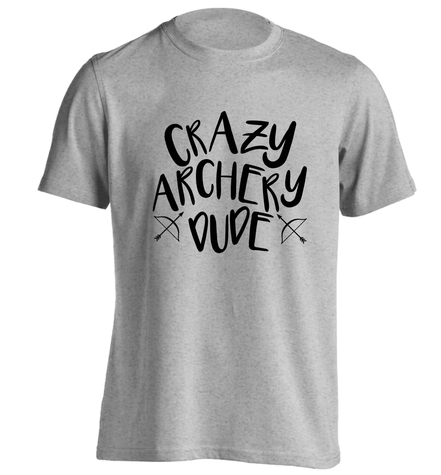 Crazy archery dude adults unisex grey Tshirt 2XL