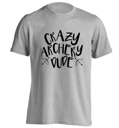 Crazy archery dude adults unisex grey Tshirt 2XL