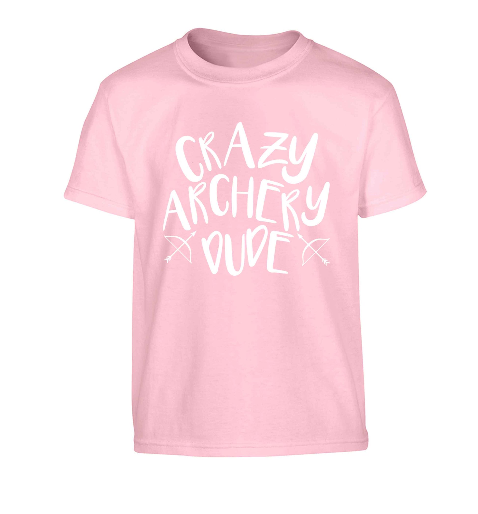 Crazy archery dude Children's light pink Tshirt 12-13 Years