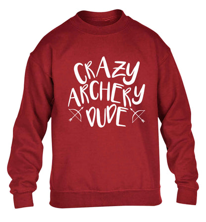 Crazy archery dude children's grey sweater 12-13 Years