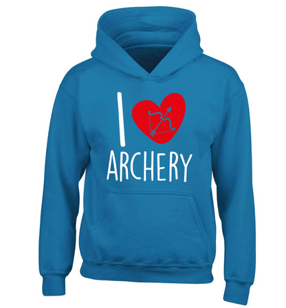 I love archery children's blue hoodie 12-13 Years