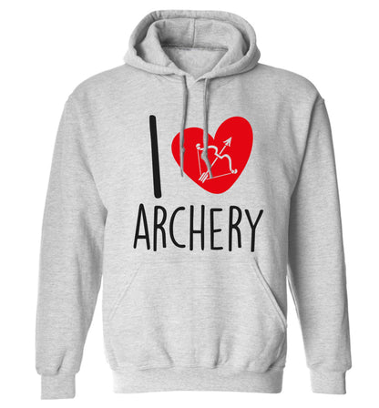 I love archery adults unisex grey hoodie 2XL