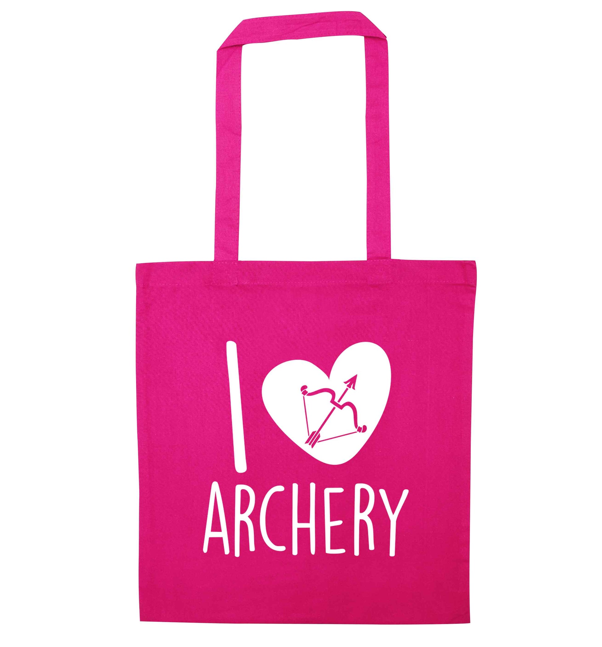 I love archery pink tote bag