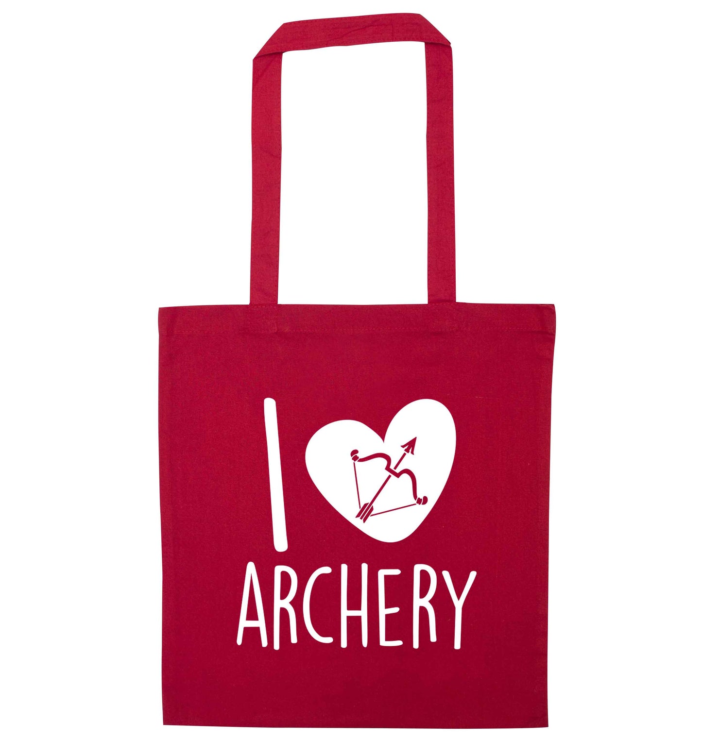 I love archery red tote bag