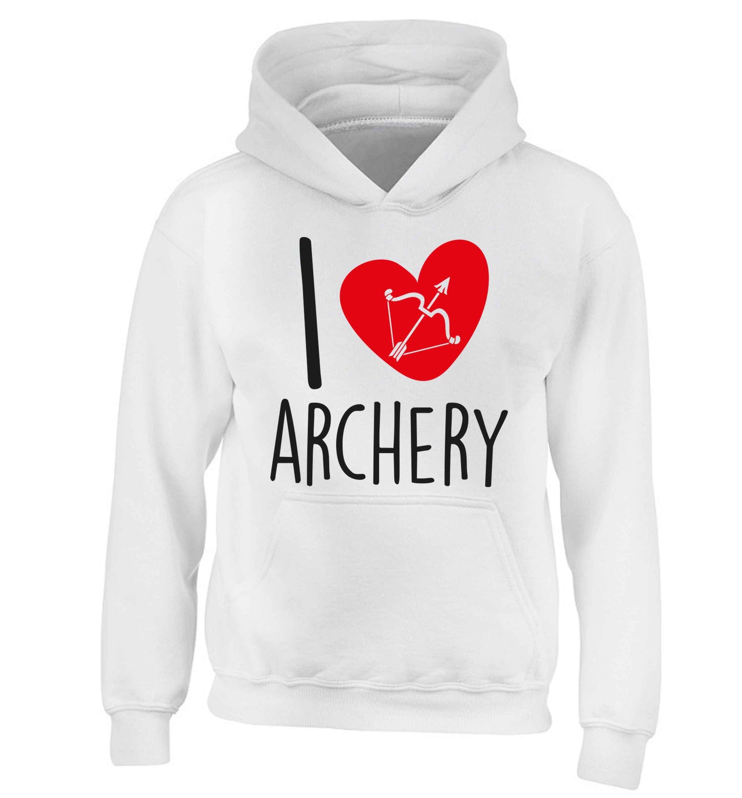 I love archery children's white hoodie 12-13 Years