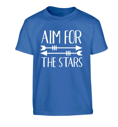 Aim for the stars Children's blue Tshirt 12-13 Years