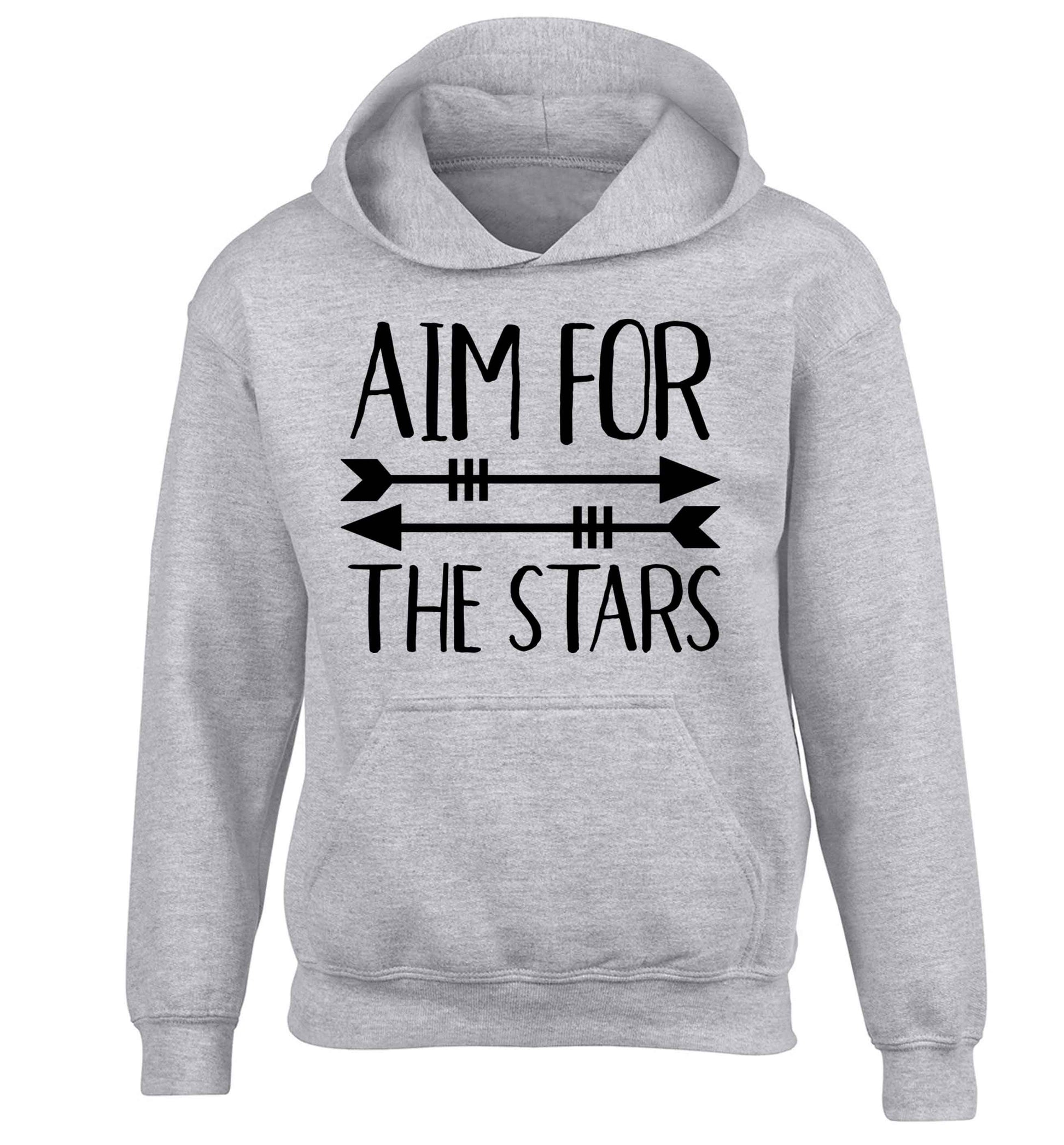 Aim for the stars children's grey hoodie 12-13 Years