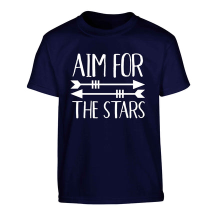 Aim for the stars Children's navy Tshirt 12-13 Years