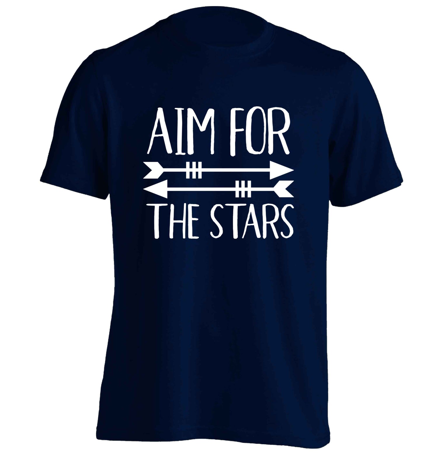 Aim for the stars adults unisex navy Tshirt 2XL