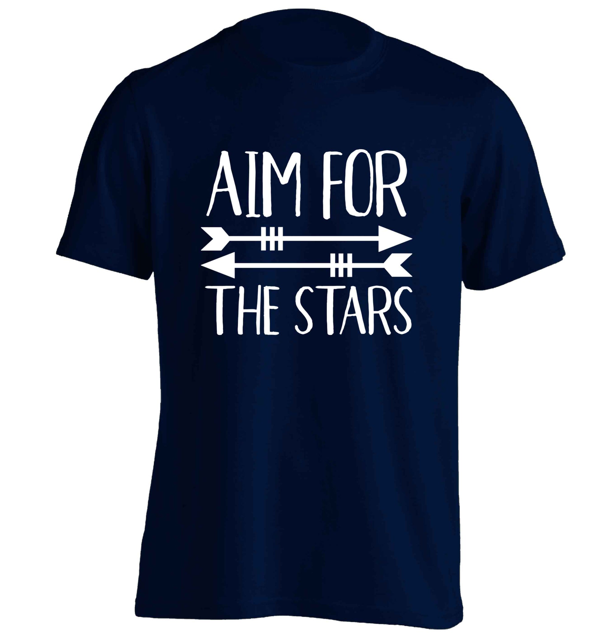 Aim for the stars adults unisex navy Tshirt 2XL