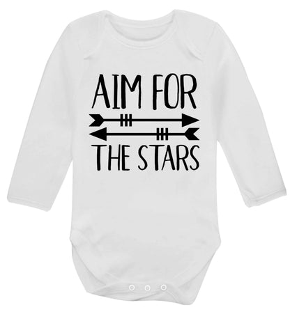 Aim for the stars Baby Vest long sleeved white 6-12 months