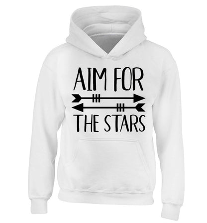 Aim for the stars children's white hoodie 12-13 Years