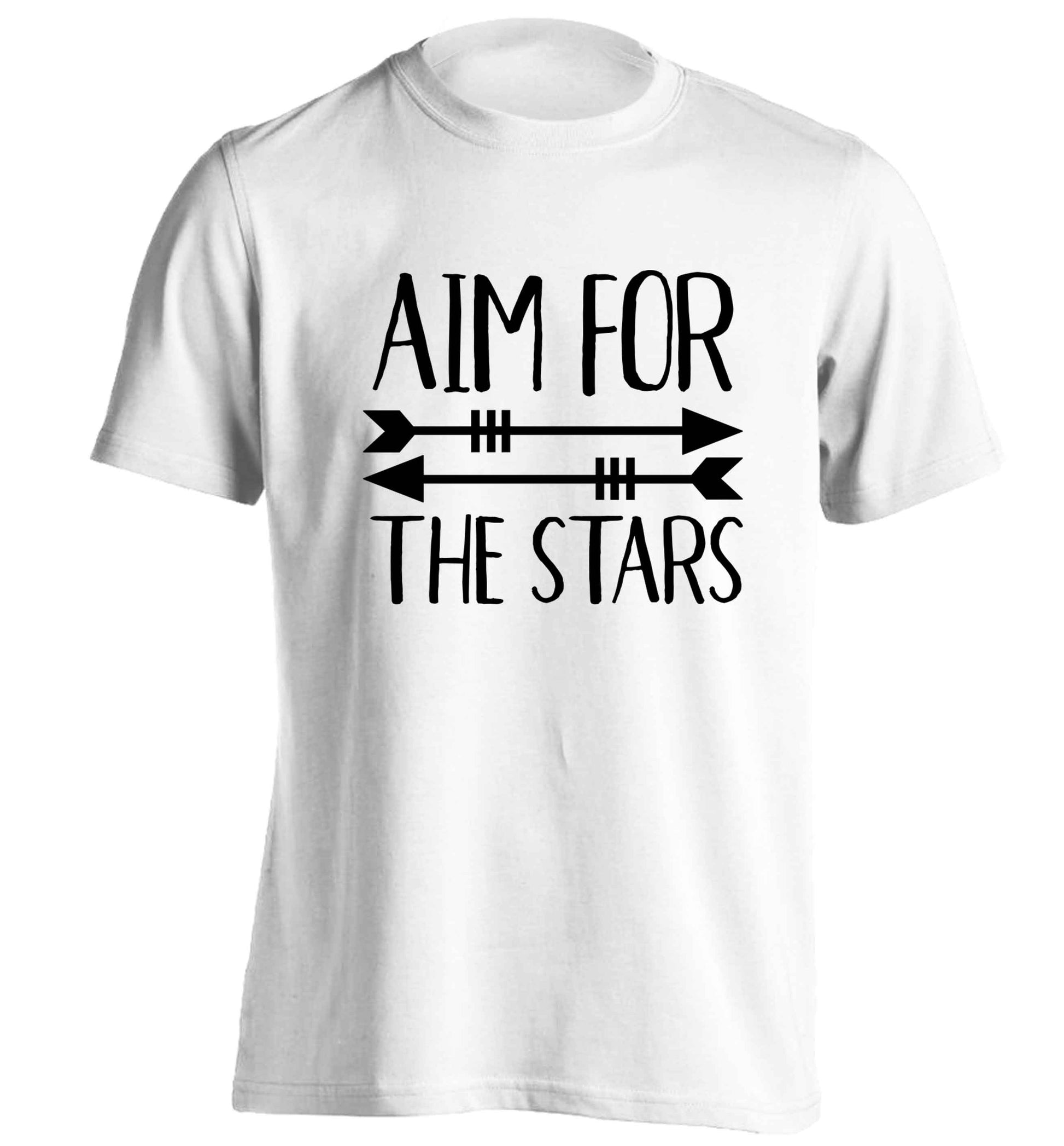 Aim for the stars adults unisex white Tshirt 2XL