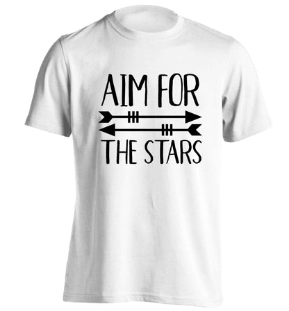 Aim for the stars adults unisex white Tshirt 2XL