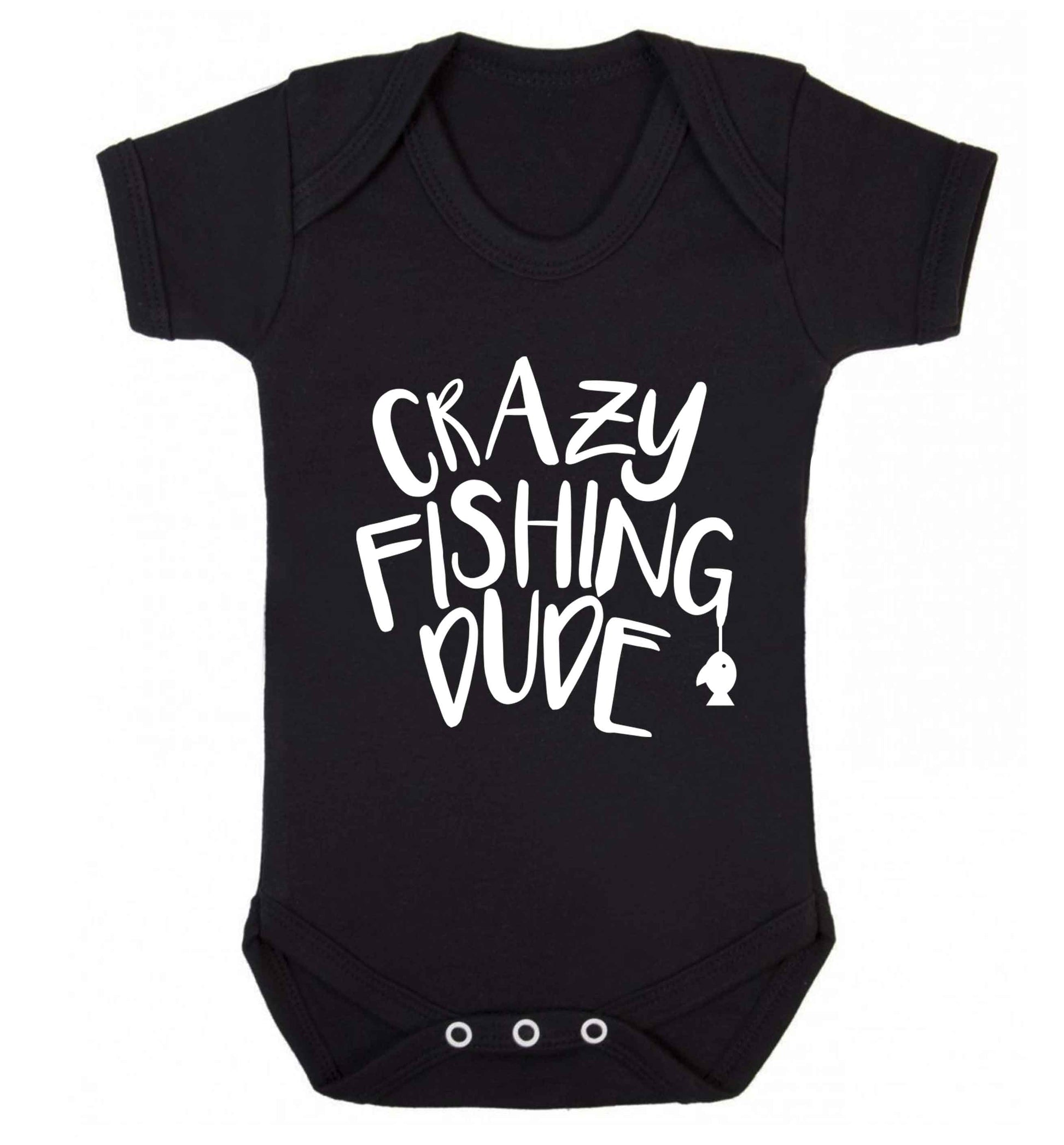 Crazy fishing dude Baby Vest black 18-24 months